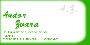 andor zvara business card